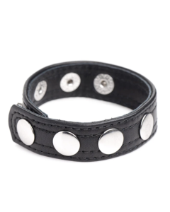 Anillo para el pene de cuero Cock Gear Speed ​​Snap - Negro - AG845-Black