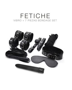 KIT VIBRO + 7 piezas bondage set - ST-KIT-0095 BLACK