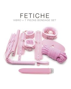 KIT VIBRO + 7 piezas bondage set - ST-KIT-0095 PINK
